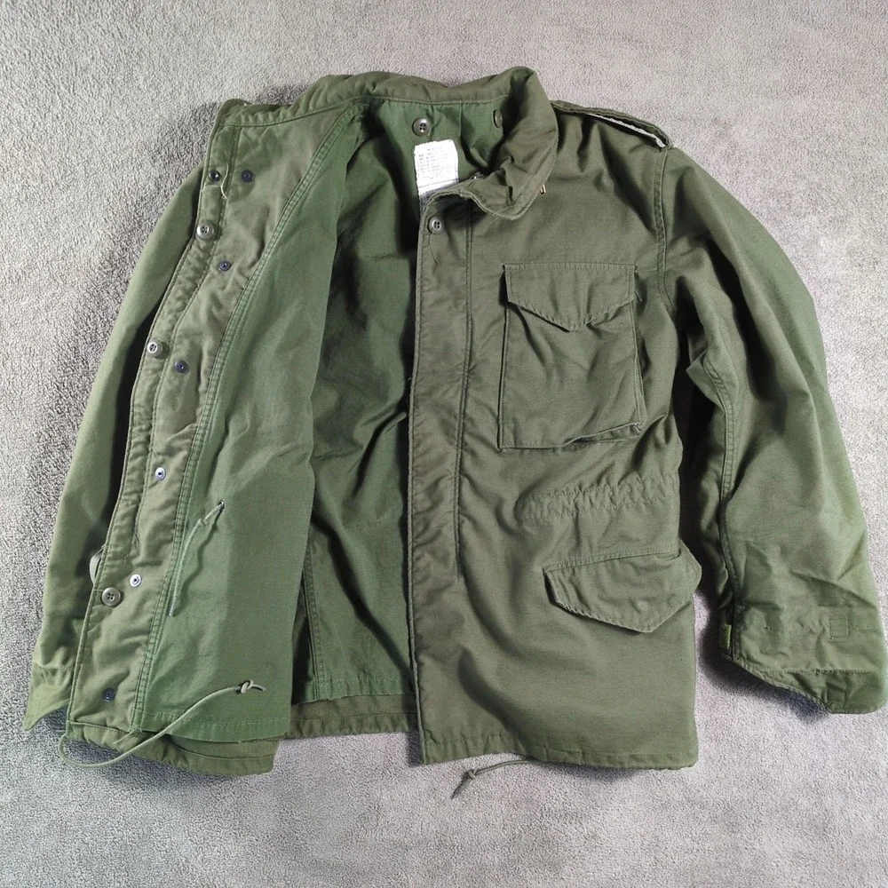 Vintage US Military Field Jacket‎ Mens Med Reg Olive Drab OG-107 Without Liner - Picture 6 of 11